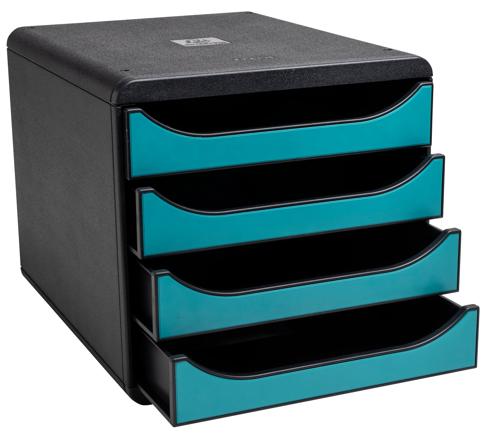 3 Modules De Classement Tiny Box Exacompta Skandi - 1 Tiroir, Superposables, 19x26.5x10 Cm, Bleu