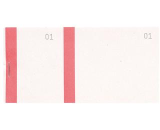 Bloc vendeur à bande couleur 100 feuillets double numérotage - Format 6,6x13,5 cm 