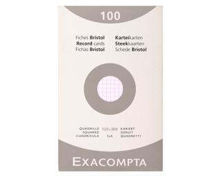 Étui de 100 fiches - bristol quadrillé 5x5 non perforé 125x200mm 