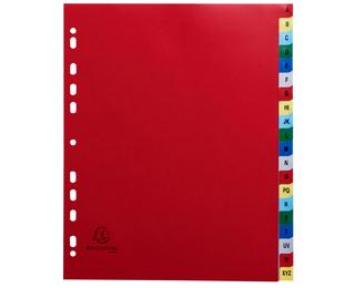 Intercalaires imprimés alphabétique PP couleurs 12/100e - 20 positions - A4+ - Assorties vives