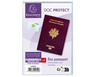 Etui de protection pour passeport 2 volets PVC lisse 20/100e - Cristal