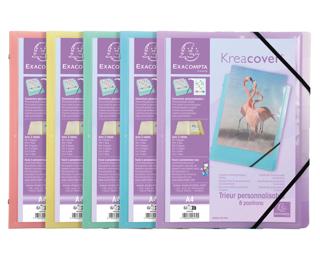 Clasificadores personalizables con 3 solapas Kreacover ® Pastel - Tamaño: 25x32 cm para: A4 