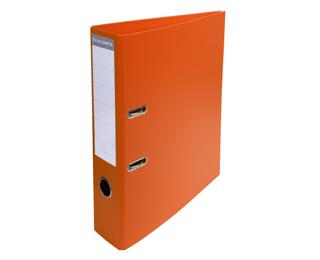 Lever arch file flat packed with separate mechanism, PVC covering cardboard 70 mm spine - A4 size - Orange