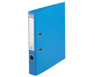 Lever arch file flat packed with separate mechanism, PVC covering cardboard 50 mm spine - A4 size - Blue