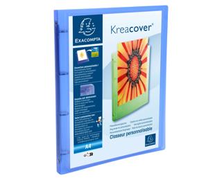 Kreacover Ringband Chromaline PP 5/10de met 4 ringen van 15mm - A4 - Blauw