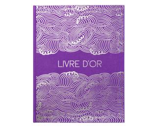 Gastenboek 100 pagina's met zilversnede Japan - Purper