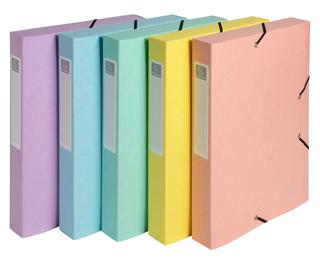 Archivbox Cartobox A4 Colorspan, Rückenbreite 40mm, wird flach geliefert, Aquarel - Farben sortiert