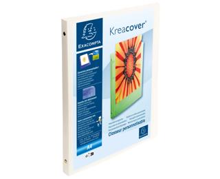 Raccoglitore 4 anelli 15mm polipropilene opaque Kreacover - A4 - Bianco