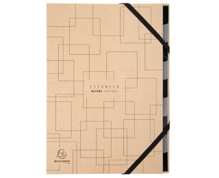 Fächermappe Eterneco Harmonika 9F - Braun geometrische Motive