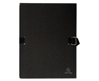 Faldone con patella e dorso estensibile fino a 13cm carta telata - 24x32cm - Nero