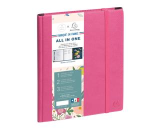 Agenda de bureau All in one EasyTime 21S spiralé Mini Labo 15 x 21 cm Semainier Janvier à Décembre 2027 - Rose