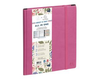 Agenda de bureau All in one EasyTime 21S spiralé Mini Labo 15 x 21 cm Semainier Janvier à Décembre 2027 - Rose