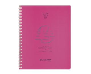 Agenda de bureau SAD 19S Linicolor 14 x 18 cm Semainier Septembre 2025 à Décembre 2026 - 16 mois. - Rose