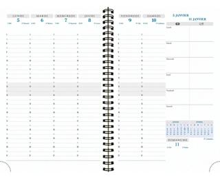 Recharge agenda de bureau Visuel Horizons 20S spiralé Carte noire 15 x 21 cm Semainier Janvier à décembre 2025