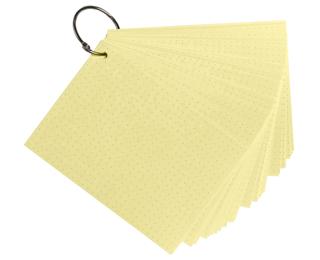 Paquet de 50 Flashcards sous film + anneau - bristol dots perforé - Format A6 - Jaune