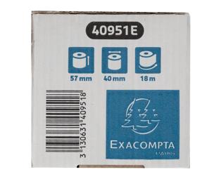 Bobine pour tickets de carte bancaire 57x40mm - 18m - 1 pli thermique 52g/m2 - Safe Contact.