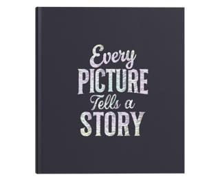 Alb libro 60p nero 29x32cm Lettres blu - Blu