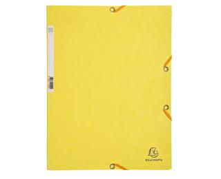 Exacompta Elasticated Folder, 3-Flap, 400gsm Pressboard, A4 - Lemon