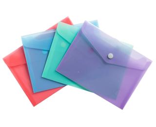 Hüllen mit Druckknopf, PP 200, B7, Chromaline Pastell - Farben sortiert