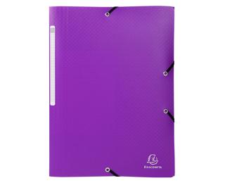Elastomap 3 kleppen PP 5/10de Ondoorschijnend - A4 - Purper