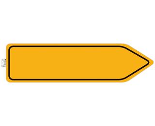 Zelfklevend bord verplichte circulatie / looprichting 100cm - Geel