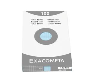 Étui de 100 fiches - bristol quadrillé 5x5 non perforé 148x210mm - Bleu ciel