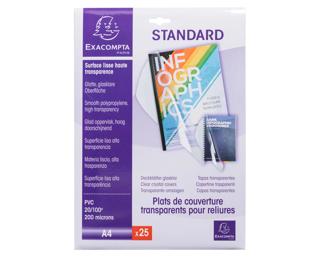 Boite de 25 plats pour relier en PVC 20/100ième A4 - Translucide