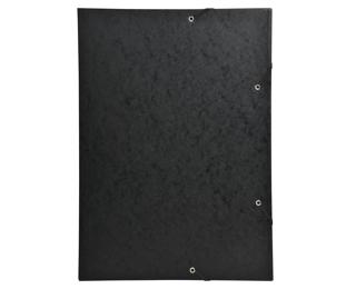 Elastomap met 3 kleppen in glanskarton 600gm2 - A3 - Zwart