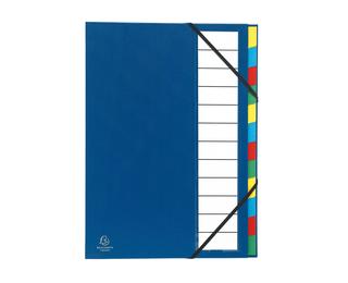 Multipart file with expandable spine and stiff cover, 12 compartments - Assorted colours