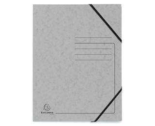 Eckspannmappe mit Gummizug ohne Klappen, Colorspan-Karton 355g, bedruckt, für Format DIN A4 - Grau
