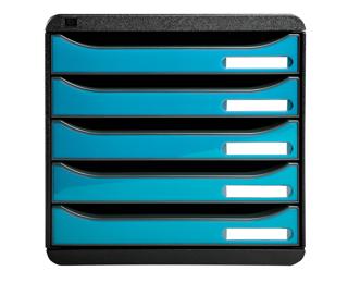 Module de classement Big Box Plus 5 tiroirs Iderama - Turquoise brillant