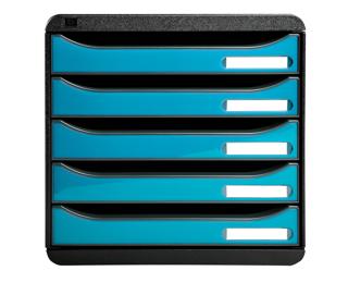Module de classement Big Box Plus 5 tiroirs Iderama - Turquoise brillant