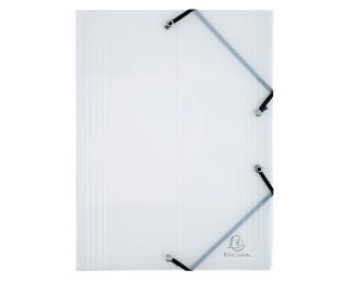 Exacompta Crystal PP Elaticated 3 Flap Folders, A4, Clear - Crystal