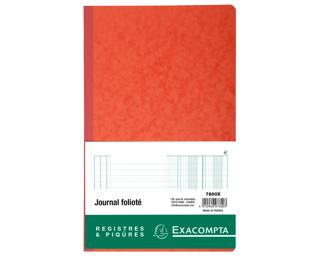 Piqûre Journal folioté - avec feuille d'identification - 38 lignes - texte FR -80 pages - Couleurs assorties