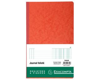 Piqûre Journal folioté - avec feuille d'identification - 38 lignes - texte FR -80 pages - Couleurs assorties