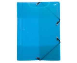 Exacompta Crystal PP Elasticated 3 Flap Folders, A4, Assorted, Pack of 5 