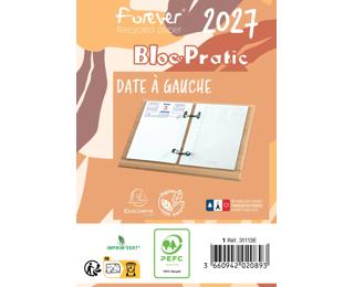 Bloc-pratic Forever recyclé date à gauche 8,2 x 12 cm - 2027 - Marron clair