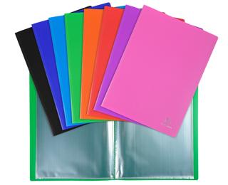 Sichtmappe aus PP 500µ, 80 Kristallhüllen OPAK - A4 - Farben sortiert