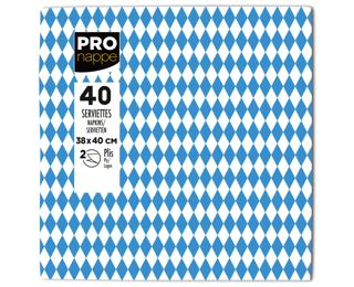 Paquet de 40 serviettes micro-gaufrées ouate décorées 2 plis - 38x40 cm 