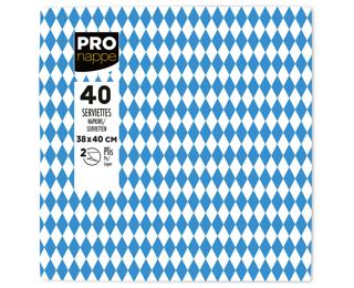Paquet de 40 serviettes micro-gaufrées ouate décorées 2 plis - 38x40 cm 