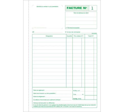 Exacopta 23170E Lot de 3 anifold Reçus 50 feuillets Dupli autocopiant