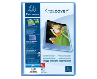 Protège-documents en polypropylène semi rigide Kreacover® Chromaline 120 vues - A4 - Bleu