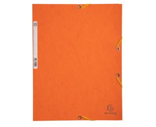 Chemise 3 rabats à élastiques carte lustrée 400g/m2 - A4 - Orange