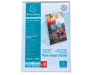 Set mit 10 Tischaufstellern A7, Hochformat, Exacryl - Kristall