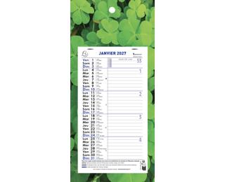 Calendrier mensuel Nature avec feuillets détachables 15,5 x 28,5 cm sur plaque imprimée 19 x 41 cm 2027 