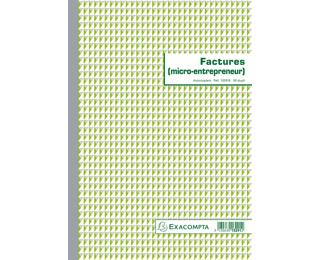 Manifold Factures micro-entrepreneur 29,7x21cm 50 feuillets dupli autocopiants