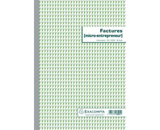 Manifold Factures micro-entrepreneur 29,7x21cm 50 feuillets dupli autocopiants