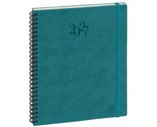 Agenda de bureau Eurotime 22S spiralé Swan 18,5 x 22,5 cm Semainier Décembre 2026 à Décembre 2027 - Couleurs assorties