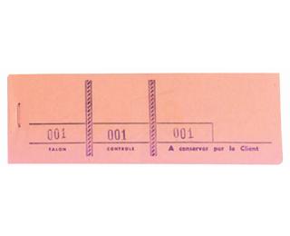 Bloc passe-partout 100 feuillets numérotés de 3 volets - Format 4,8x15 cm 