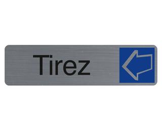 Plaque adhésive imitation aluminium Tirez 16,5X4,4 cm 